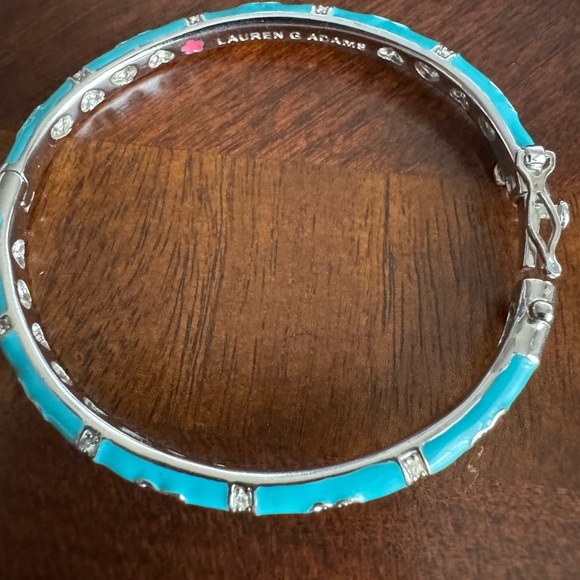Girl’s Rhodium Hearts Bangle with Blue enamel. Super cute and great condition. - Picture 3 of 3